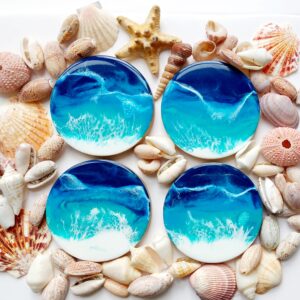 Resin Serving Board and Coasters - includes lunch